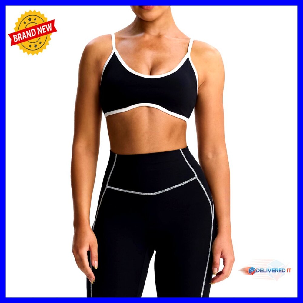 Strappy Sports Bra With Removable Pads, Adjustable Fit, Nylon Spandex